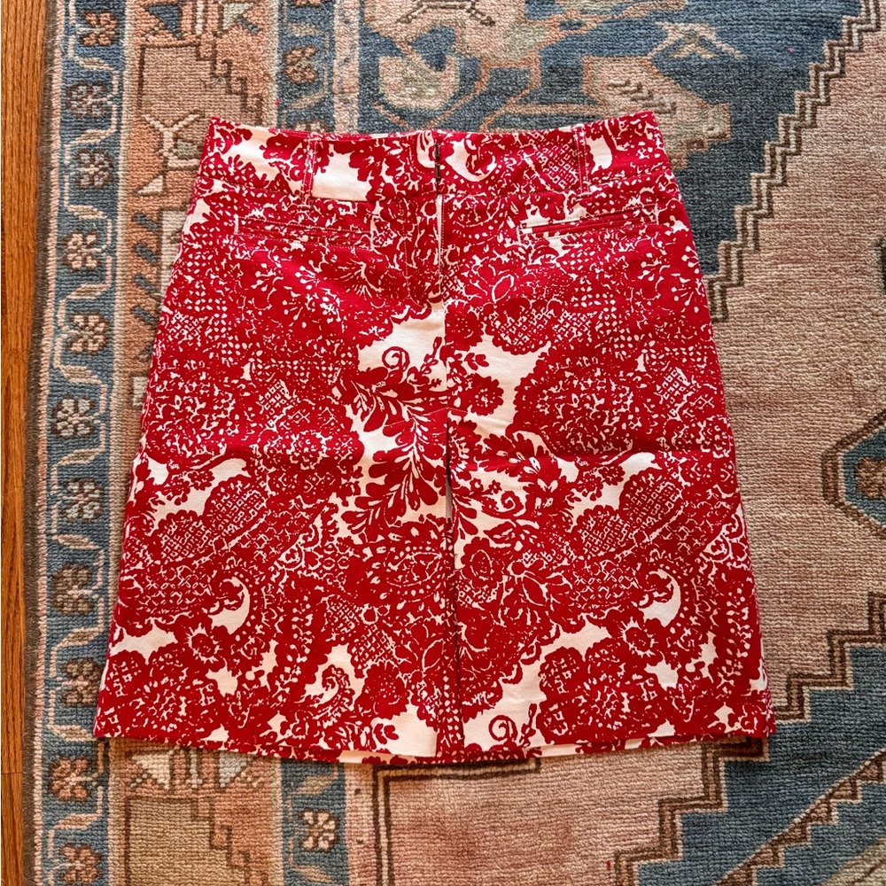 Talbots red and white cotton twill skirt size 4